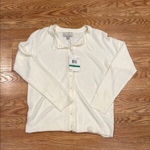 Carolyne Taylor Petite Button Up Cardigan with Shoulder Bands